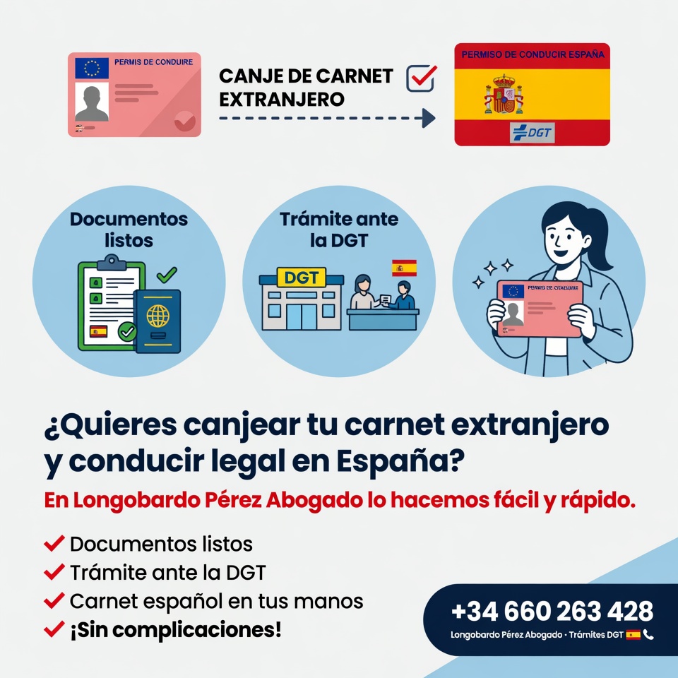 Canje del permiso de conducir en España