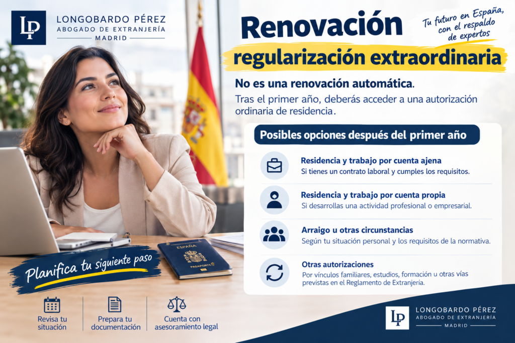 Longobardo Pérez | Renovación regularización extraordinaria 2026: qué ocurre después del primer año