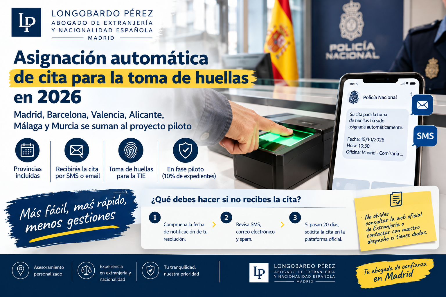 Longobardo Pérez | Asignación automática de cita toma de huellas